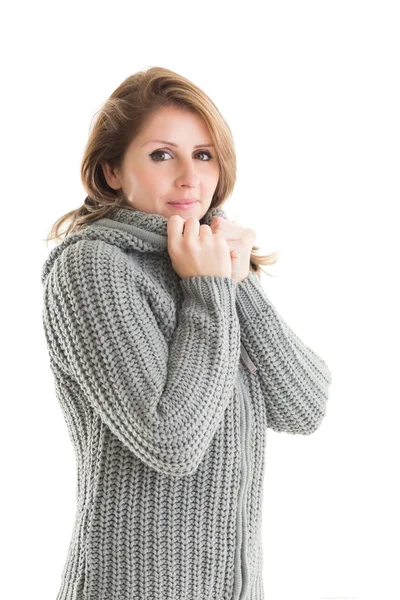 Portrait of woman in warm clothing — Stock Photo, Image