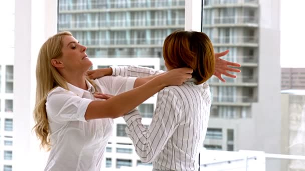 Les femmes d'affaires deviennent physiques dans un combat — Video