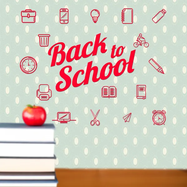 Composite image of back to school message with icons — Stock Photo, Image