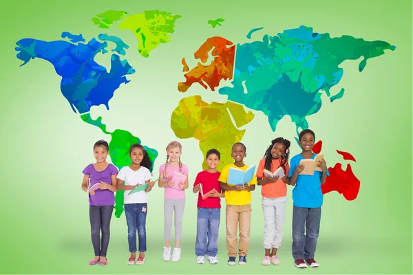 Elementary pupils reading books — Stock Photo, Image