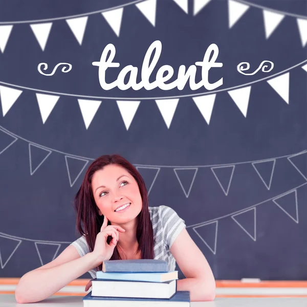 Talent against student thinking in classroom — Stock Photo, Image