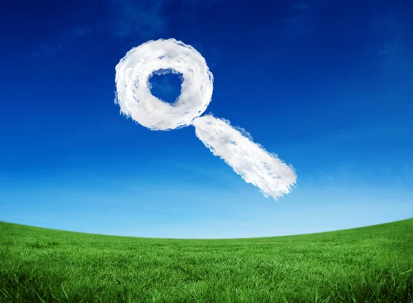 Composite image of cloud magnifying glass — Stock Photo, Image