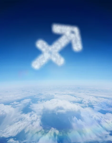Chmury w kształcie gwiazdy znak Strzelca — Zdjęcie stockowe