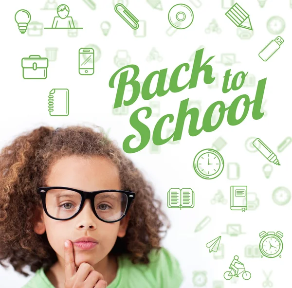 Back to school message with icons — Stock Photo, Image