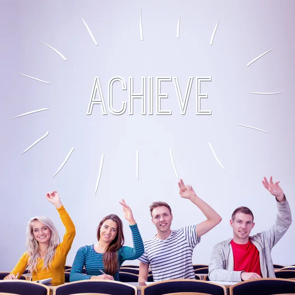 Word achieve against college students — Stock Photo, Image