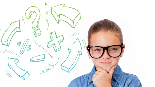 Lernen gegen roten Apfel auf Bücherstapel — Stockfoto