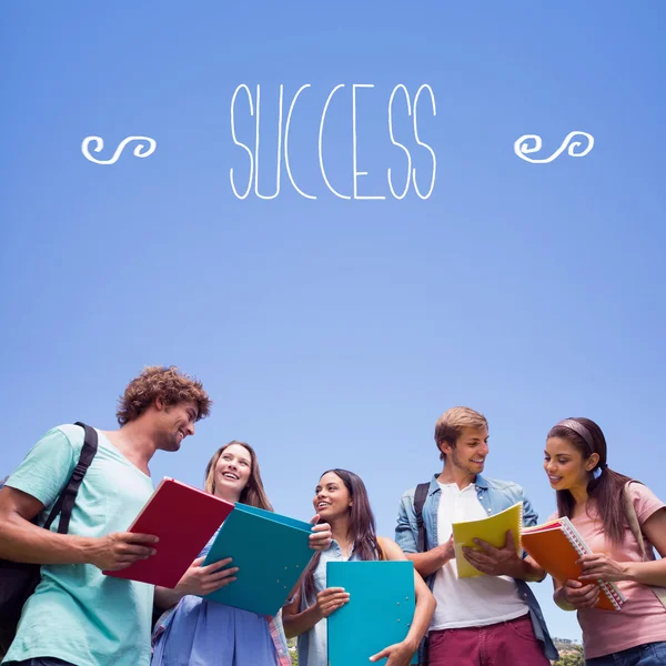 Palabra éxito contra estudiantes — Foto de Stock