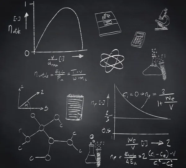 A matematika és a tudomány összetett kép doodles — Stock Fotó
