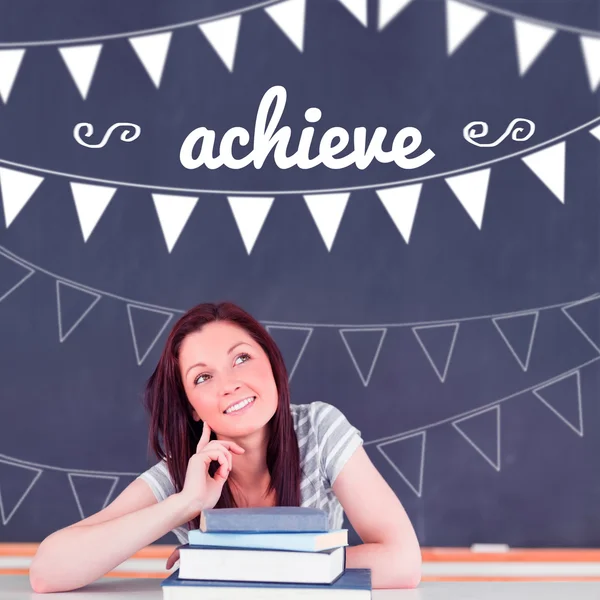 Achieve against student thinking in classroom — Stock Photo, Image