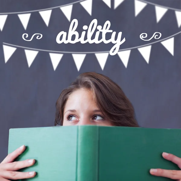 Ability against student holding book — Stock Photo, Image