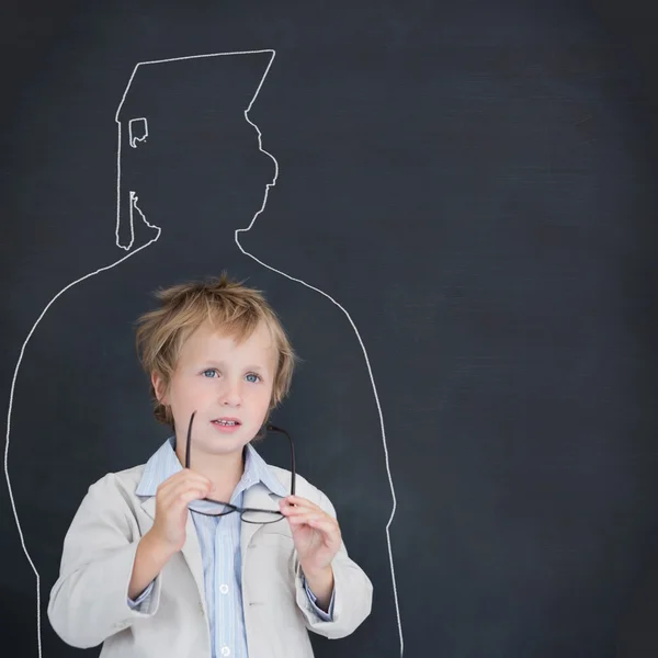 Cute pupil with graduate outline — Stock Photo, Image