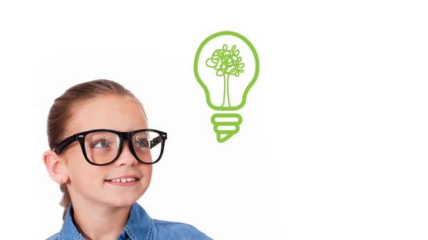 Composite image of cute pupil smiling — Stock Photo, Image