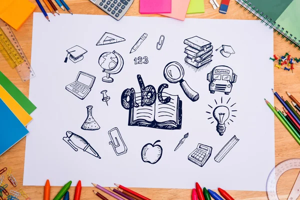 Samengestelde afbeelding van onderwijs doodles — Stockfoto