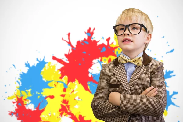 Schattig leerling verkleed als leraar — Stockfoto