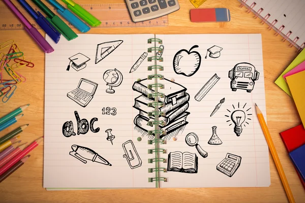 Eğitim Doodles Birleşik resim — Stok fotoğraf