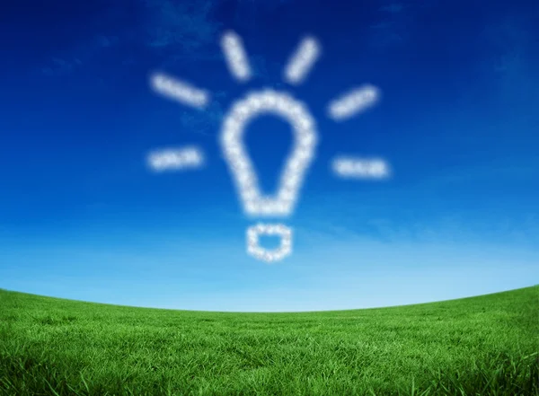 Cloud in shape of light bulb — Stock Photo, Image