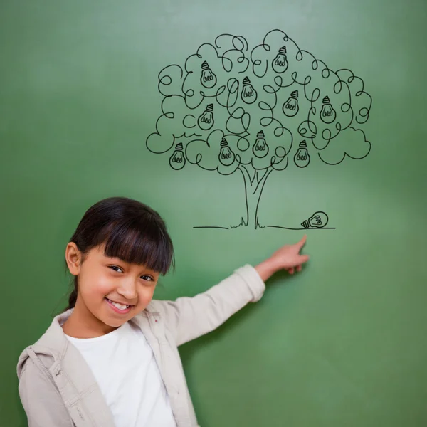 Cute pupil pointing — Stock Photo, Image