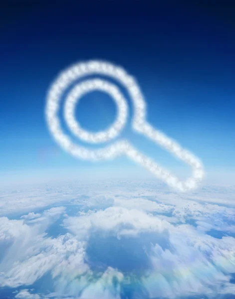 Cloud in shape of magnifying glass — Stock Photo, Image