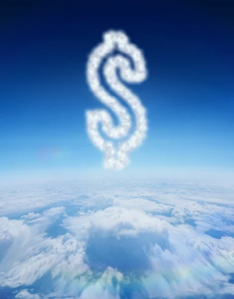 Cloud in shape of dollar — Stock Photo, Image