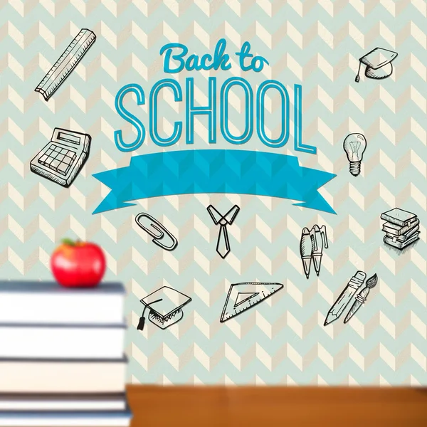Back to school message with icons — Stock Photo, Image