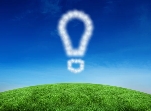 Cloud in shape of exclamation mark — Stock Photo, Image