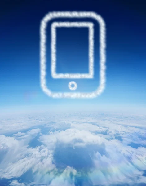 Chmury w kształcie komputera typu tablet — Zdjęcie stockowe
