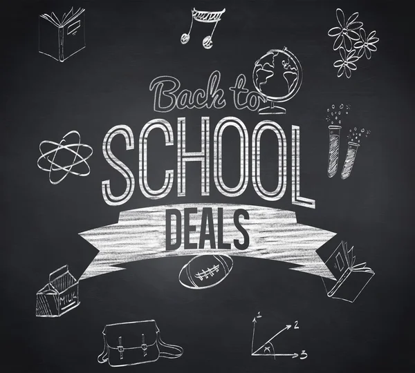 Immagine composita di back to school offerte messaggio — Foto Stock