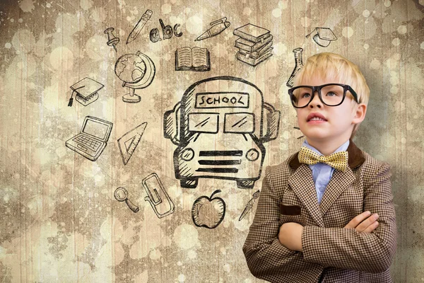 Aluno bonito vestido como professor — Fotografia de Stock