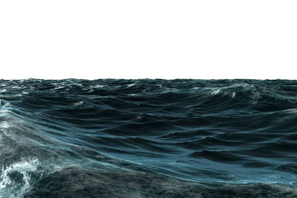 Digitalt genererade hackig blå havet — Stockfoto