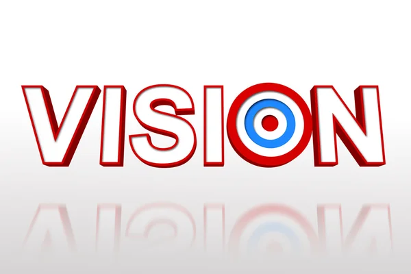 Das Wort Vision mit Ziel — Stockfoto