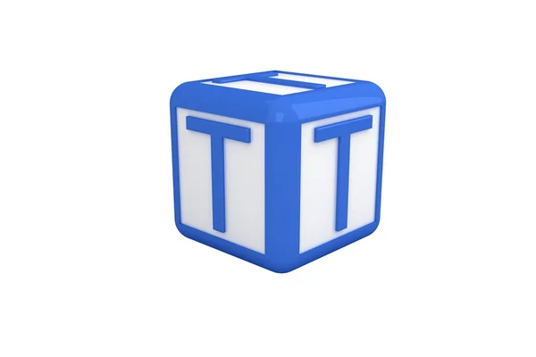 T blue and white block — Stock Photo, Image