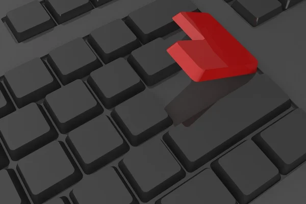 Red enter button on keyboard — Stock Photo, Image