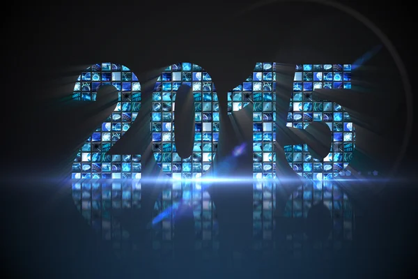 2015 av digitala skärmar i blått — Stockfoto