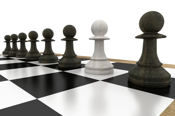 White pawn defecting to black side — Stock Photo, Image