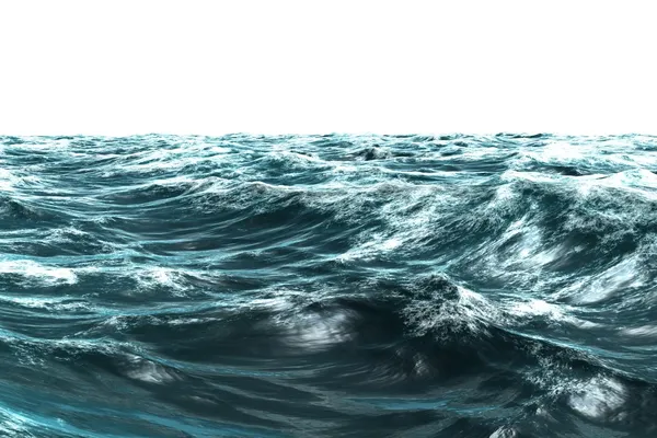 Digitally generated stormy blue sea — Stock Photo, Image