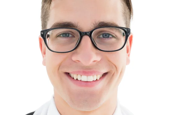 Nerdy hipster smiling at camera — Stock Photo, Image