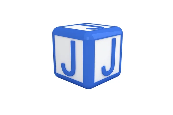 J blue and white block — Stock Photo, Image