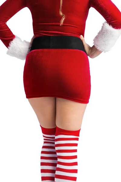 Mitten delen av sexig santa flicka — Stockfoto