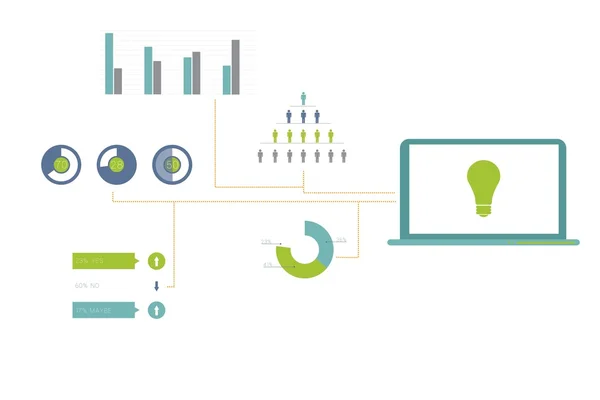 Infografía digital de negocios verdes y azules — Foto de Stock