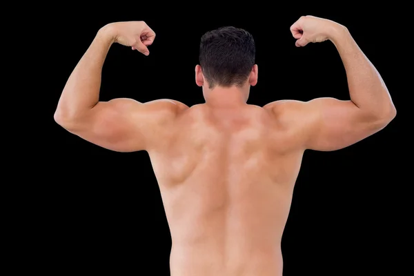 Uomo muscolare flessione dei muscoli — Foto Stock