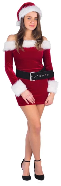 Sexig santa flicka leende — Stockfoto