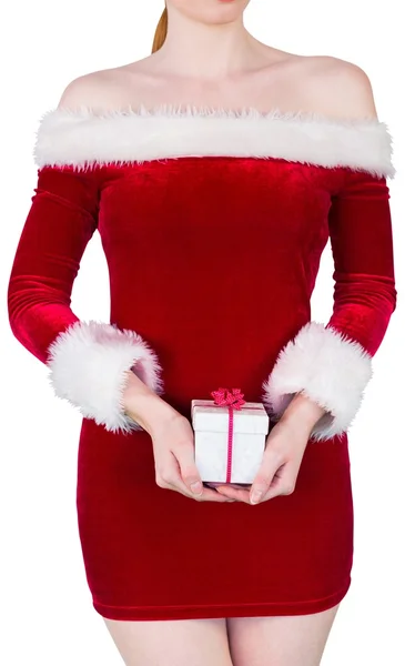 Mid section of sexy santa girl Stock Image