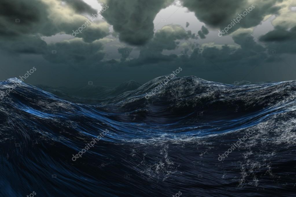 Stormy sea under dark sky Stock Photo by ©Wavebreakmedia 51595025