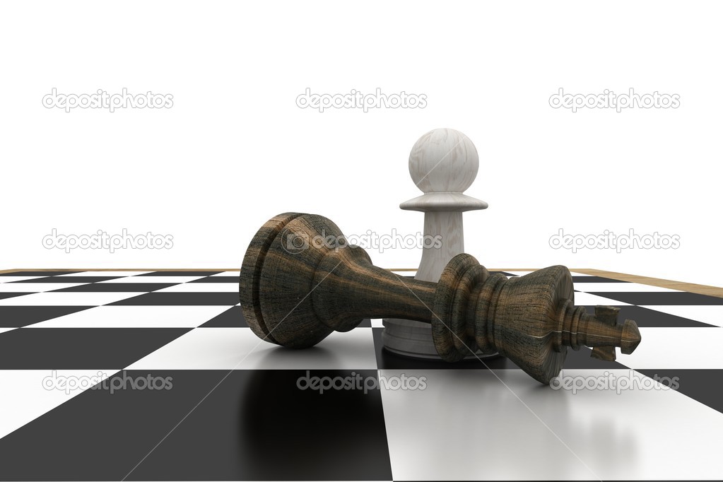 schach stück schwarz auf dem schachbrett weißen - Stockfoto