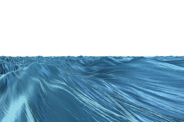 Ψηφιακά δημιουργημένο γραφικά τραχύ μπλε Ωκεανό — Φωτογραφία Αρχείου