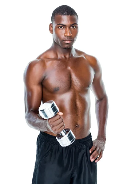 Fit mens dumbbell opheffen — Stockfoto