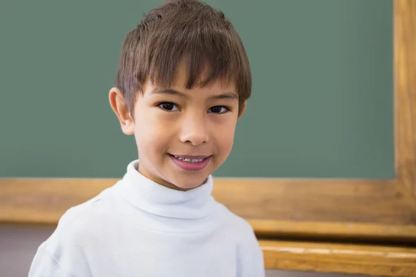 Netter Schüler lächelt im Klassenzimmer — Stockfoto