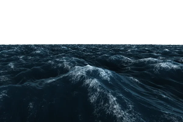 Digitalt genererade grafisk grov blå havet — Stockfoto