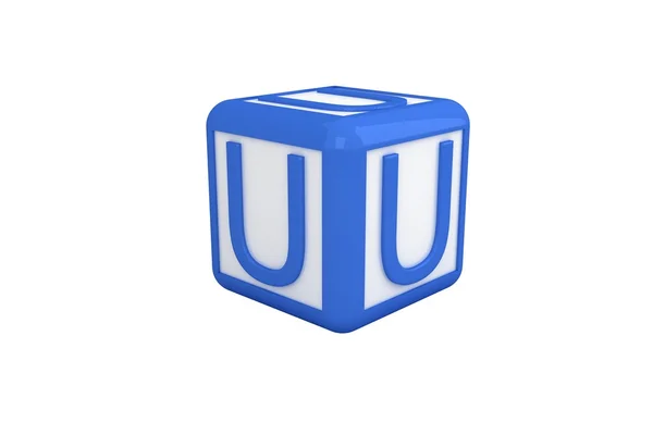 U blue and white block — Stock Photo, Image