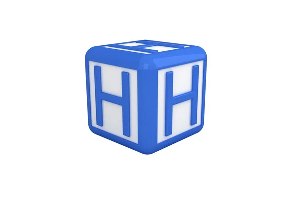 H niebieski i biały blok — Zdjęcie stockowe